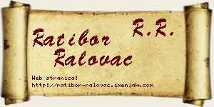 Ratibor Ralovac vizit kartica